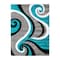 Flash Furniture Turquoise 5' x 7' Modern Plush Abstract Area Rug KP-RG952-57-TQ-GG - alternate 7